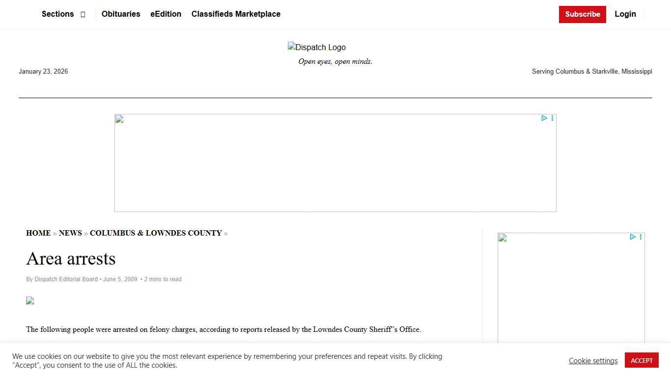 Area arrests - The Dispatch